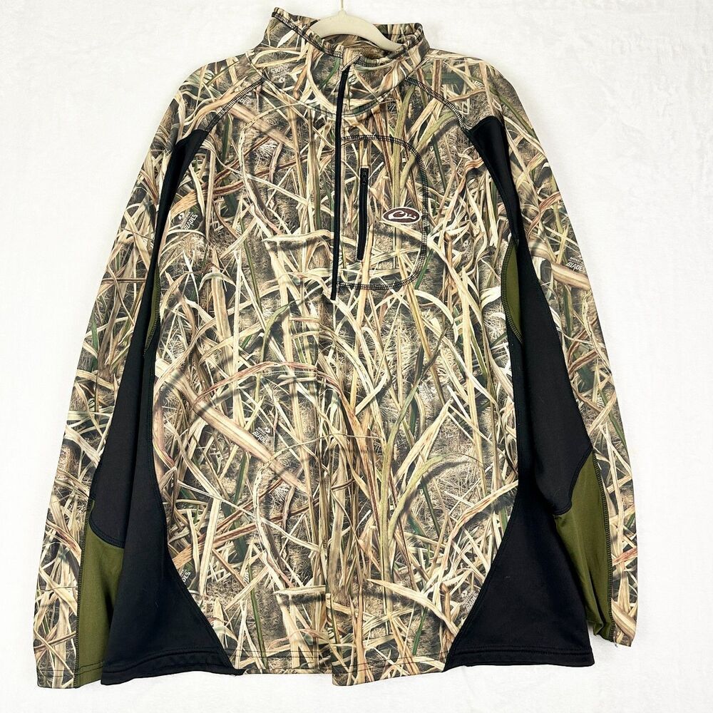 Drake Waterfowl Men's Mossy Oak Shadow Grass Blades Tri-Tec Pullover Size XL